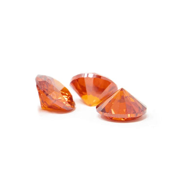 (Pack of 5) Round Simulated Orange CZ